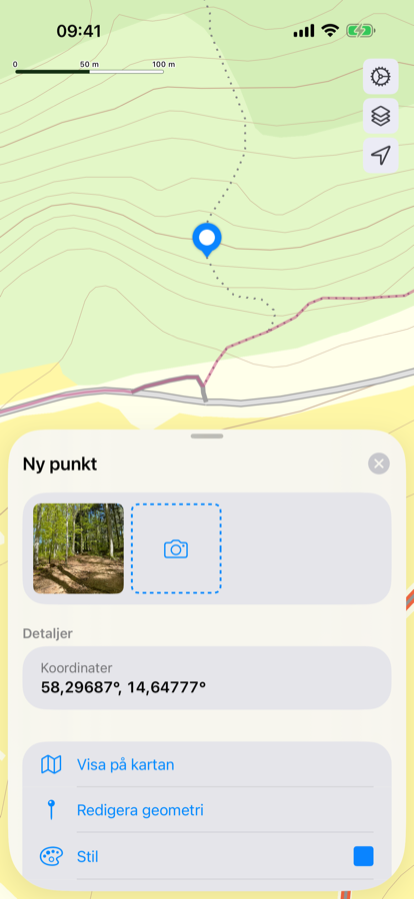 Saving a new point with a photo